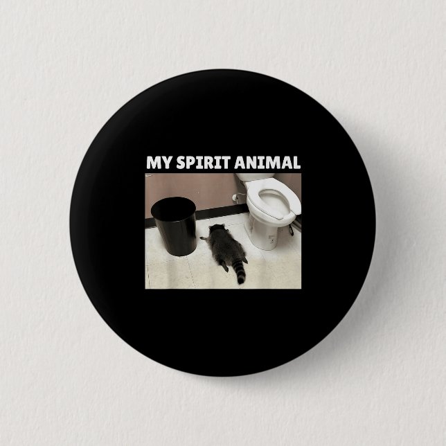 My Srit Animal Raccoon Trash Panda Drunk In The Ba Button (Vorderseite)
