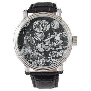 My Super Halloween black and white Armbanduhr