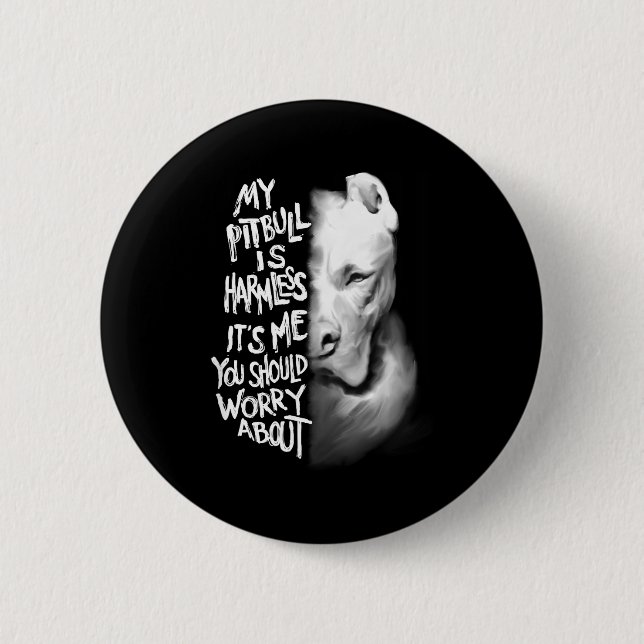 My Tbull Is Harmless Quote Dog Items Owner Small  Button (Vorderseite)