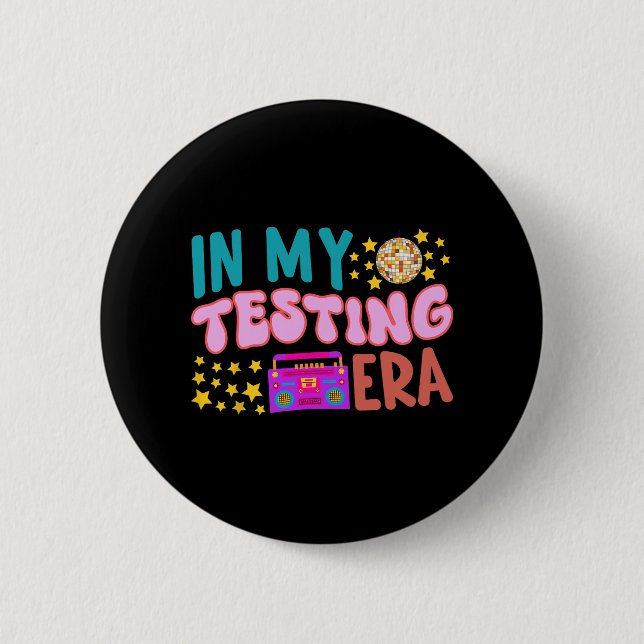 My Testing Ära School Lehrer Student Groovy Test Button (Vorderseite)