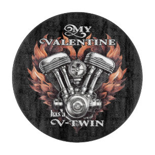 My Valentine has a V-Twin, Biker style Schneidebrett