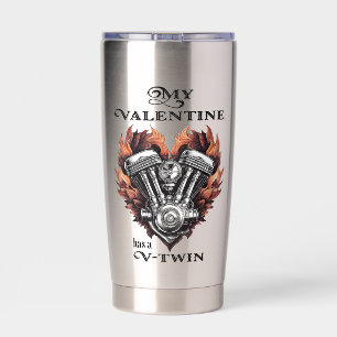 My Valentine has a V-Twin, Biker style Thermobecher