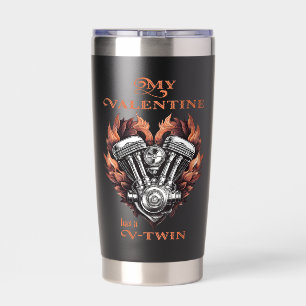 My Valentine has a V-Twin, Biker  Thermobecher