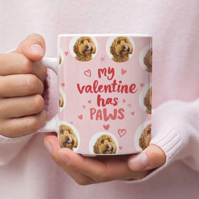 My Valentine Has Paws Personalized Dog Photo Kaffeetasse (Von Creator hochgeladen)