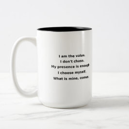 My Value Isn’t Negotiable | Power Self-Love Mug Zweifarbige Tasse