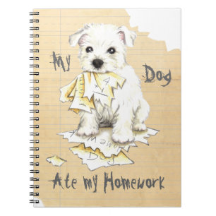 My Westie Ate Meine Hausaufgaben Notizblock