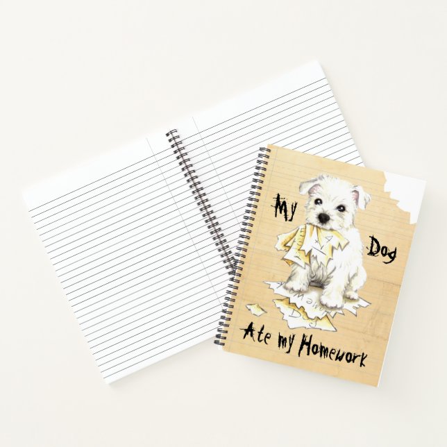 My Westie Ate Meine Hausaufgaben Notizbuch (Innenseite)