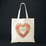 My World Mom Painted Heart Tragetasche<br><div class="desc">Carry a heartfelt tribute to Mom with this elegant painted heart design featuring the loving phrase “My World, mom.” Soft peach and warm earthy tones create a beautiful hand-painted look that feels artistic, gentle, and timeless. The expressive brushstroke heart adds a meaningful decorative touch, making this design a lovely everyday...</div>