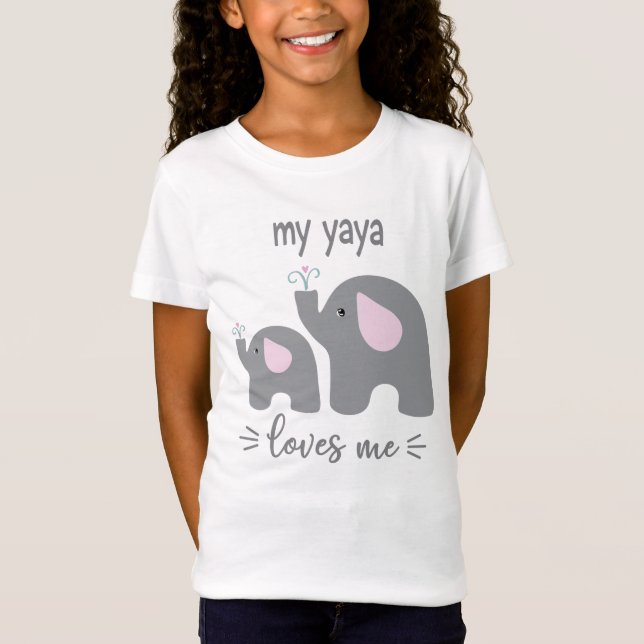 My Yaya Lieben Me - Elefantes Shirt für Kinder (Vorderseite)