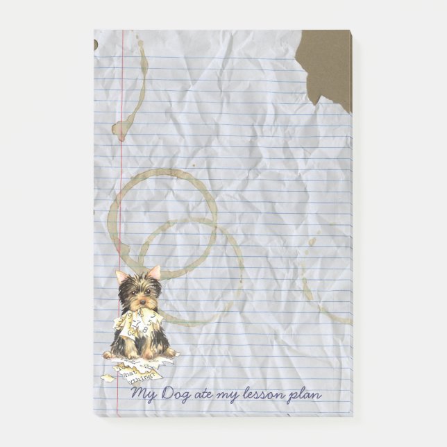 My Yorkie Ate my Lessingplan Post-it Klebezettel (Vorderseite)