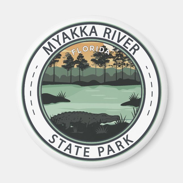Myakka River Staat Park Florida Abzeichen Magnet (Vorne)
