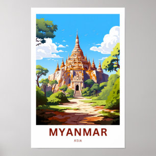 Myanmar Asia Travel Print Poster