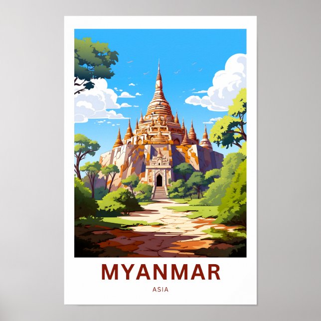 Myanmar Asia Travel Print Poster (Vorne)