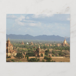 Myanmar, Bagan, Tempel gefüllte Ebene von Bagan un Postkarte