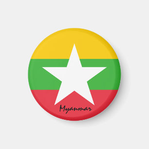Myanmar Fahne & Asien - Reise-/Sportfans Magnet