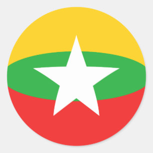 Myanmar Fisheye Flaggenaufkleber Runder Aufkleber