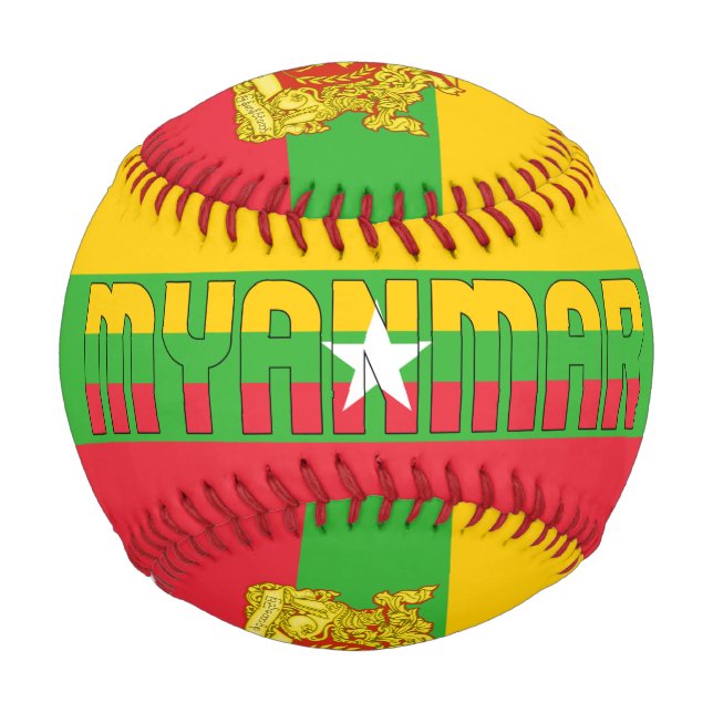 Myanmar Flag and Coat of Arms Patriotic Baseball (Vorderseite)