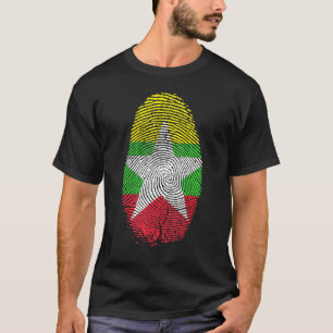 Myanmar Flag Fingerprint ist in meinem DNS für Mya T-Shirt