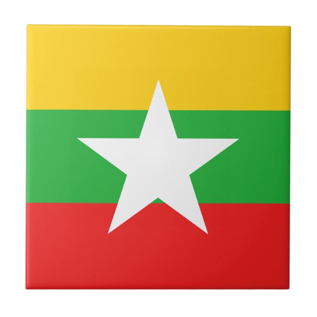 Myanmar Flag Keramik Tile Fliese (Vorderseite)