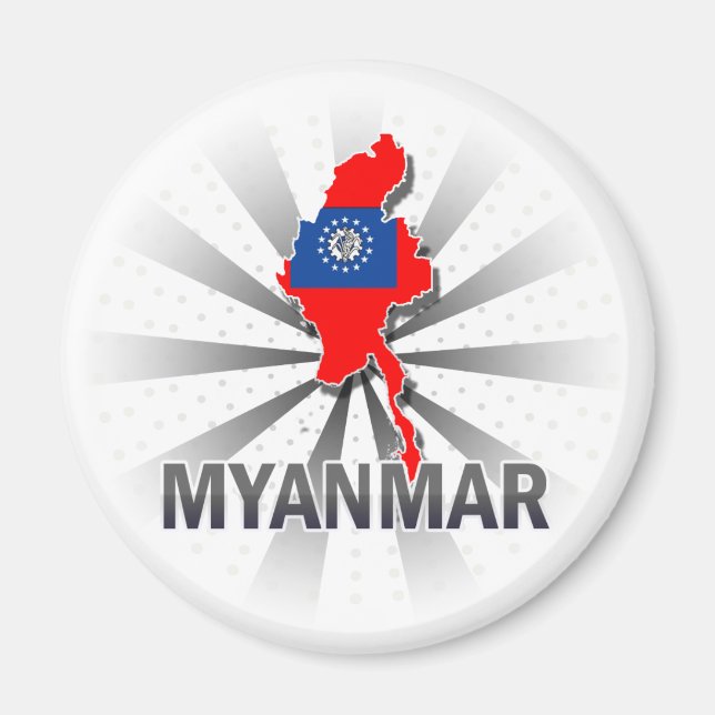 Myanmar Flag Map 2.0 Magnet (Vorne)