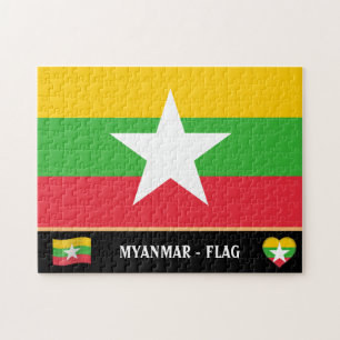 Myanmar Flag & Myanmar country / Myanmar