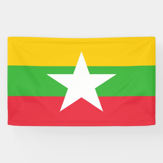 Myanmar-Flagge Banner (Horizontal)