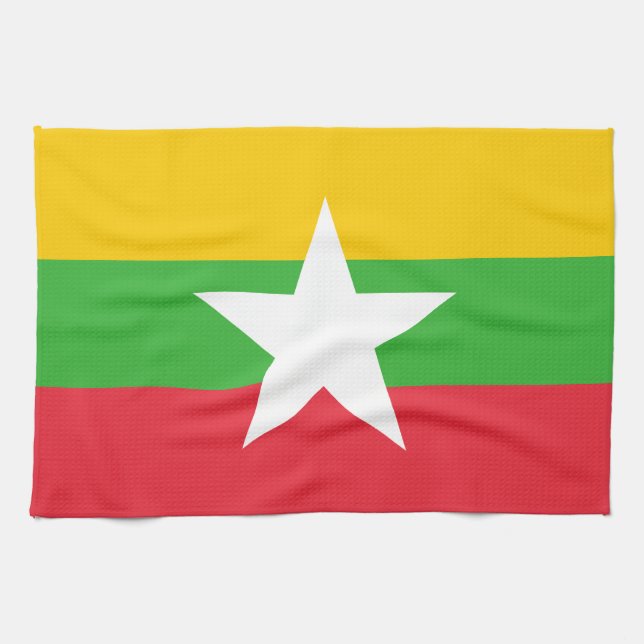 Myanmar-Flagge Geschirrtuch (Horizontal)