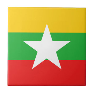 Myanmar-Flagge Keramikfliese