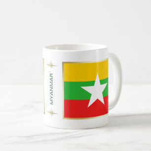 Myanmar-Flagge + Landkarte-Tasse Kaffeetasse