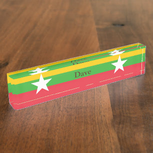 Myanmar-Flagge Namensplakette