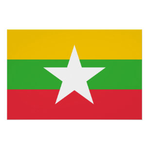 Myanmar-Flagge Poster