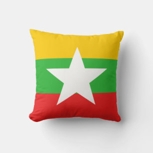 Myanmar-Flagge x Flaggenkissen Kissen