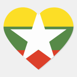 Myanmar Herz-Aufkleber