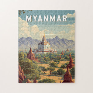 Myanmar-Illustration Reise Kunst Vintage