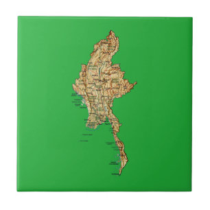 Myanmar Map Tile Fliese