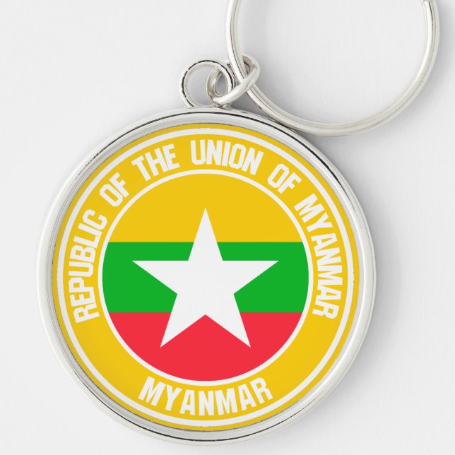 Myanmar Runde Emblem Schlüsselanhänger (Vorne)