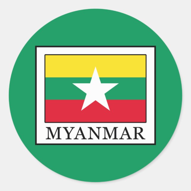 Myanmar Runder Aufkleber (Vorderseite)