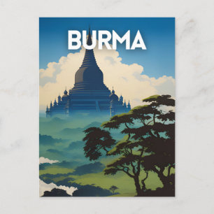 Myanmar Travel Poster Postkarte