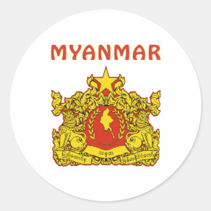 Myanmar-Wappen Runder Aufkleber