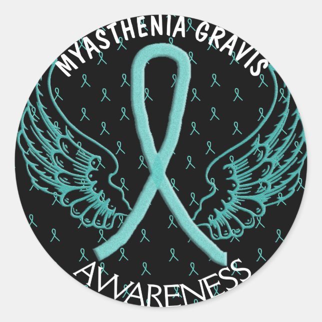 Myasthenia Gravis Angel Wings Warrior Sticker (Vorderseite)