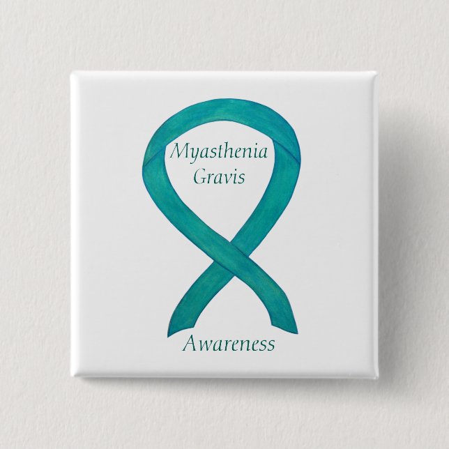 Myasthenia Gravis Awareness Ribbon Art Custom Butt Button (Vorderseite)