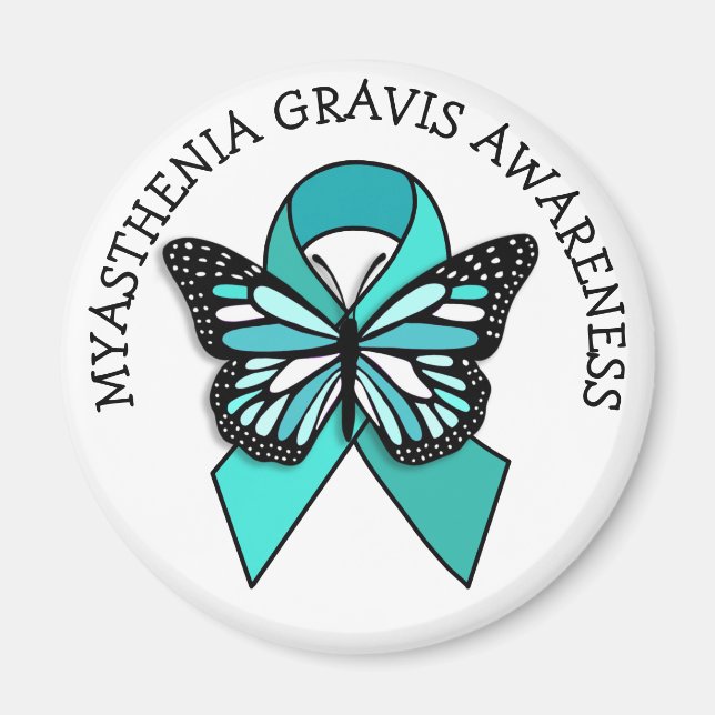 Myasthenia Gravis Awareness Ribbon Butterfly Magnet (Vorne)
