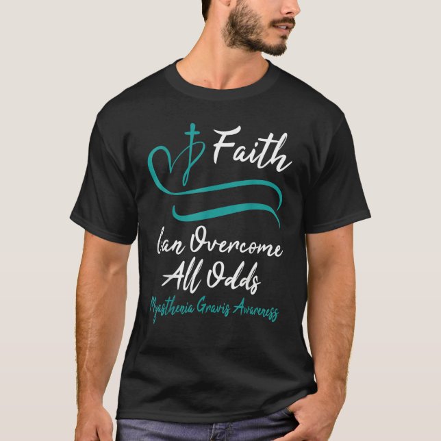 Myasthenia Gravis Awareness Teal Ribbon Christian  T-Shirt (Vorderseite)
