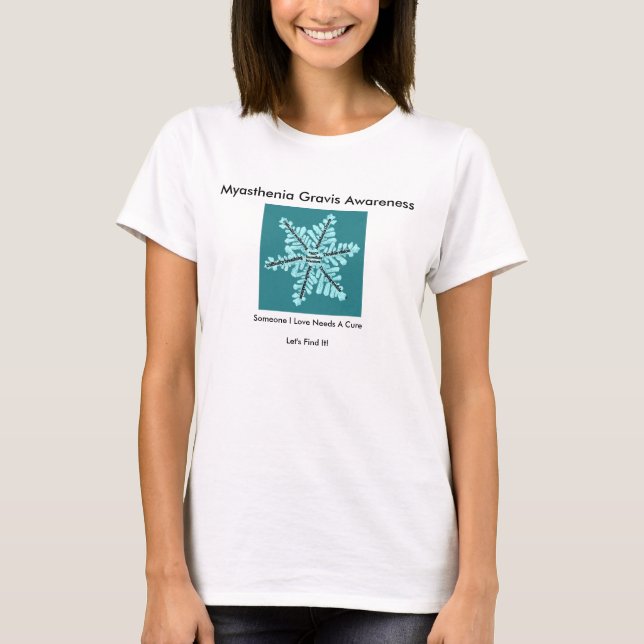 Myasthenia Gravis Bewusstsein mit Sysmptoms an T-Shirt (Vorderseite)