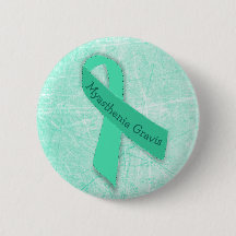 Myasthenia Gravis Button mit Awareness Ribbon