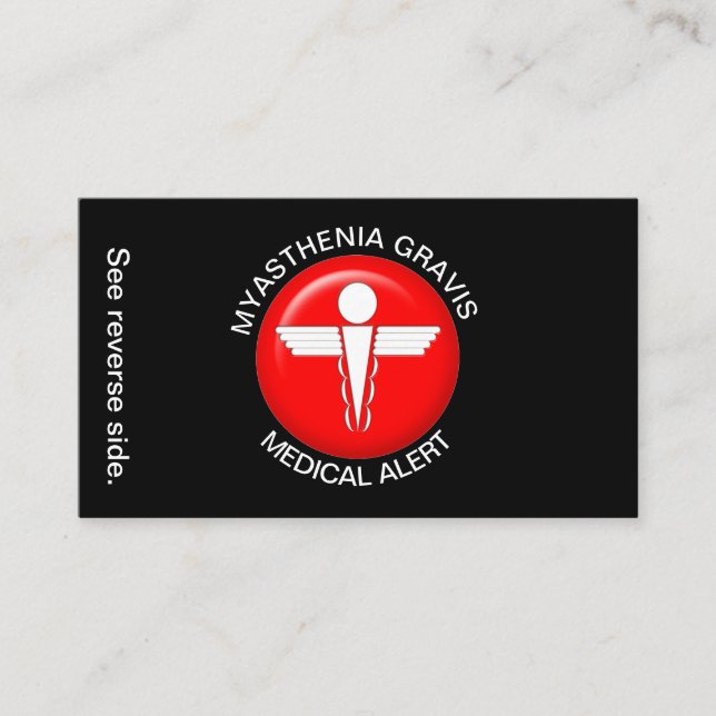 Myasthenia Gravis Medical Alert Card Visitenkarte (Vorderseite)