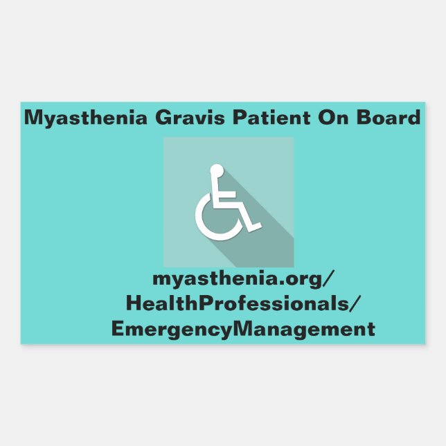 Myasthenia Gravis Patient an Bord *Fensterheber Rechteckiger Aufkleber (Vorderseite)