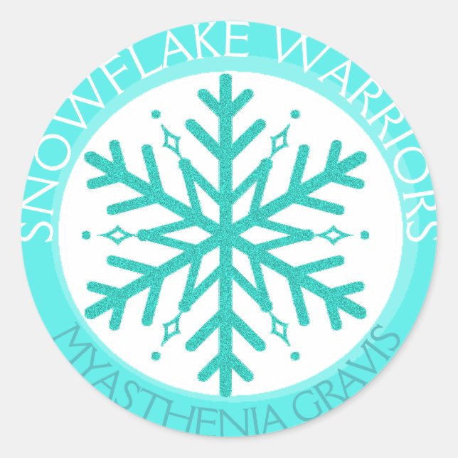 Myasthenia Gravis Snowflake Warrior Aufkleber (Vorderseite)