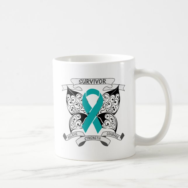 Myasthenia Gravis Überlebend-Schmetterling Kaffeetasse (Rechts)