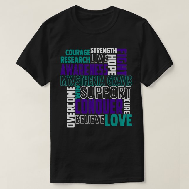 Myasthenie Gravis Bewusstsein neuromuskuläre Verbi T-Shirt (Design vorne)